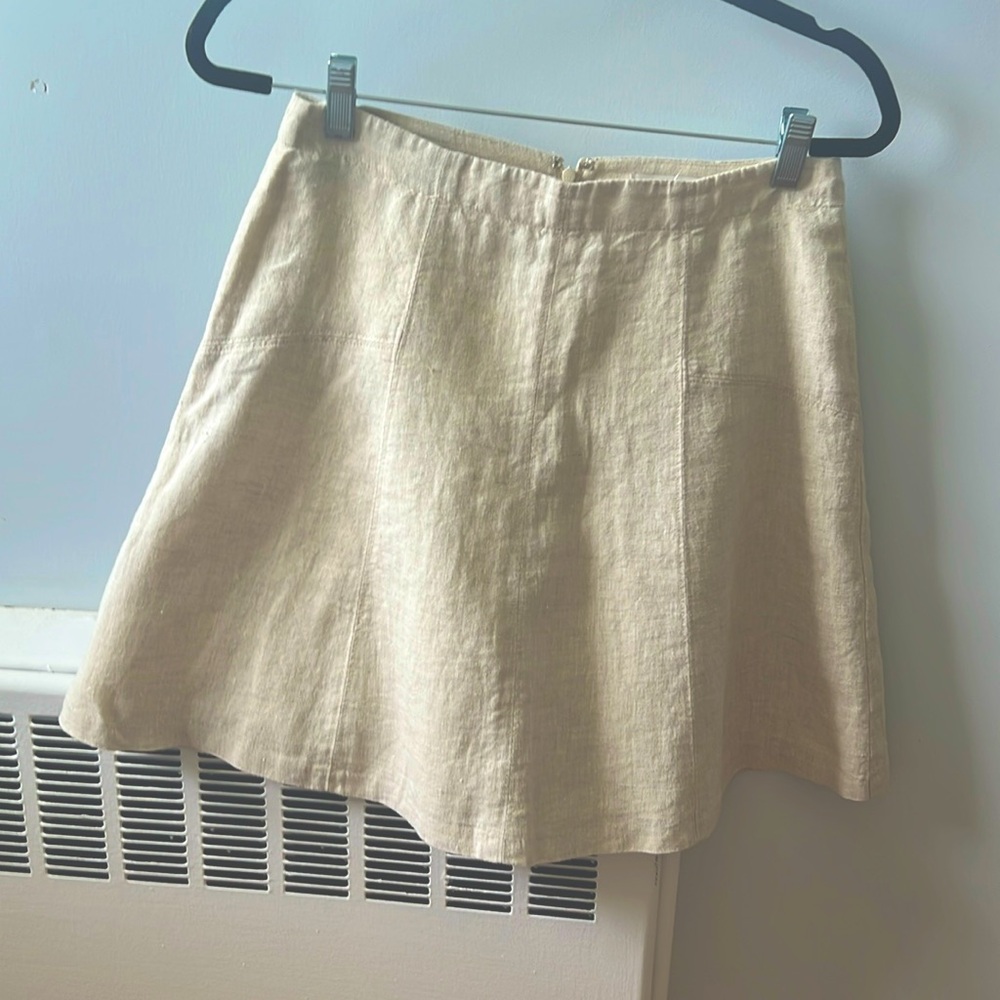 LOFT Cream Mini A-Line Skirt Resort Wear